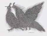 Untitled (Gond) by Jangarh Singh Shyam, 2001, Pen and ink on paper, sold Dec 2023