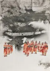 Untitled by G.R. Iranna, Watercolour and charcoal on paper, sold Dec 2023