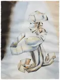 Untitled (Unwrapping the Cloud) by Anju Dodiya, Watercolour on paper pasted on board, sold Dec 2023