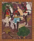 Sharbat! Sharbat! by A. A. Almelkar, Gouache on cardboard pasted on mount board, sold Dec 2023