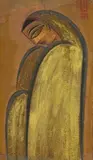 Untitled by Jamini Roy, Tempera on card, sold Sep 2023