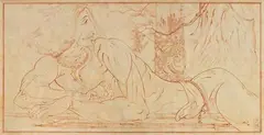Untitled by Nandalal Bose, Tempera on silk pasted on paperboard, sold Sep 2023