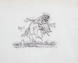 Untitled (Study for Beasts of Prey) by F. N. Souza, Pen and ink on paper, sold Sep 2023