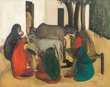 The Story Teller by Amrita Sher-Gil, 1937, Oil on canvas, sold Sep 2023