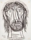 Untitled by F. N. Souza, 1952, Pen and ink on paper, sold Sep 2023