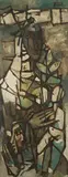 Untitled (Family) by M. F. Husain, Oil on canvas, sold Sep 2023