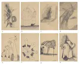 Untitled by M. F. Husain, Pencil on postcard pasted on paper, sold Sep 2023