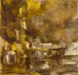 Paysage by Akbar Padamsee, Oil on board, sold Sep 2023