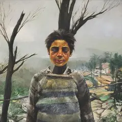 Boy from Simla by Bikash Bhattacharjee, Oil on canvas pasted on board, sold Sep 2023