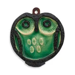 Owl by Meera Mukherjee, This sculpture is attached to a backing board by a screw and is detachable., sold Sep 2023