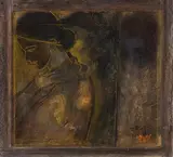 Untitled by Ganesh Haloi, Oil and pastel on paper pasted on paperboard, sold Sep 2023