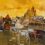 Untitled by Shyamal Dutta Ray, Acrylic on canvas, sold Sep 2023