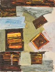 Untitled by Ram Kumar, Acrylic on paper pasted on mount board, sold Sep 2023