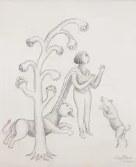 Untitled by Manjit Bawa, 1994, Pencil on paper, sold Sep 2023