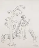 Untitled by Manjit Bawa, 1994, Pencil on paper, sold Sep 2023