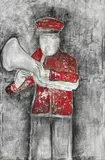 Untitled by Krishen Khanna, Charcoal and oil on canvas, sold Sep 2023