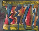 Untitled by Sadanand Bakre, Oil on board, sold Jun 2023