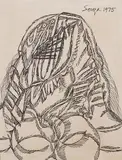 Untitled by F. N. Souza, 1975, Ink on paper, sold Jun 2023