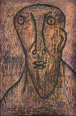 Untitled by F. N. Souza, Mixed media on Masonite, sold Jun 2023