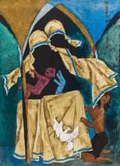 Untitled by M. F. Husain, Acrylic on canvas, sold Jun 2023