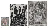 Untitled by Jogen Chowdhury, Marker, colour pencil and pastel on paper pasted on mount board, sold Jun 2023