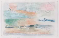 Broken Shackles by Prabhakar Barwe, 1992, Watercolour, pen and colour pencil on paper, sold Jun 2023