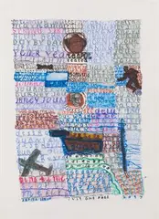 Just One Page, With Selucus‘s Coin by Arpita Singh, 2017, Watercolour on paper pasted on mount board, sold Jun 2023