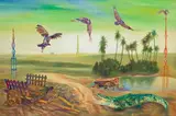 Renewal Among the Tropics by Ranbir Kaleka, 2019, Oil on linen canvas, offered Jun 2023