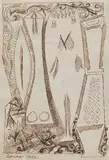 Untitled by F. N. Souza, 1952, Pen and ink on paper, sold Mar 2023