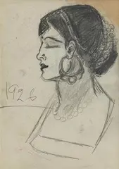 Untitled by Amrita Sher-Gil, 1926, Pencil on paper, sold Mar 2023