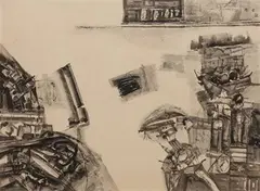 Untitled by Ram Kumar, Ink and pastel on paper, sold Mar 2023