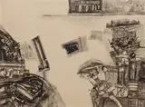 Untitled by Ram Kumar, Ink and pastel on paper, sold Mar 2023