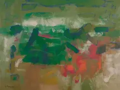 Terra Incognita by K. M. Adimoolam, 2005, Oil on canvas, sold Mar 2023