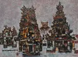 Kumbakonam Temple by A. A. Almelkar, Oil on canvas, sold Mar 2023