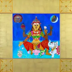 Untitled by K. Laxma Goud, Acrylic and 24 karat gold foil on canvas, offered Mar 2023
