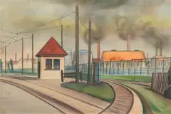 Im Industriehafen by Christian Arnold, 1931, Aquarell, sold Sep 2024