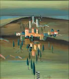 Toskana by Horst Skodlerrak, 1973, Öl/Faserplatte, sold Sep 2024
