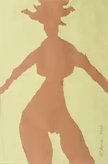 Akt by Al Hansen, 1991, Papiercollage, sold Sep 2024