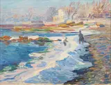 Letzter Wintertag by Georg Burmester, 1909, Öl/Lw, sold Sep 2024