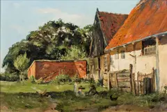 Bauernhof bei Münster in Westfalen by Otto Modersohn, Öl/Lw./Hartfaser, sold Sep 2024