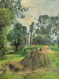 Sommerlandschaft an der Ostsee by Carl Malchin, Öl/Karton, sold Sep 2024