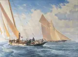 Klassische Yachten by Uwe Lütgen, 1996, Öl/Lw, sold Sep 2024