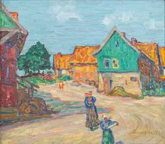 Dorfstraße by Theo Champion, 1912, Öl/Lw, sold Nov 2024