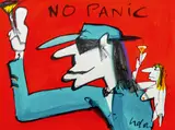 No Panic by Udo Lindenberg, Aquarell über Filzstift, sold Nov 2024