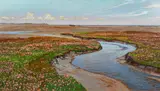 Watt bei Morsum by Magnus Weidemann, Öl/Hartfaser, sold Nov 2024