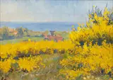 Hiddensee in Blüte by Elisabeth Büchsel, Öl/Lw./Karton, sold Nov 2024