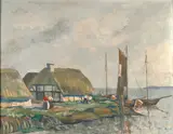 Fischerdorf an der Ostsee by Tom Beyer, Öl/Lw, sold Nov 2024