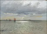 S.M.Y. Hohenzollern, Ausgang des Sognefjords by Hans Bohrdt, 1901, Aquarell und Gouache, sold Nov 2024