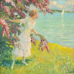 Am Rotdorn by Edward Cucuel, Öl/Lw, sold Feb 2024