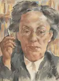 Käte Laserstein mit Zigarette by Lotte Laserstein, 1961, Pastell, sold Feb 2024
